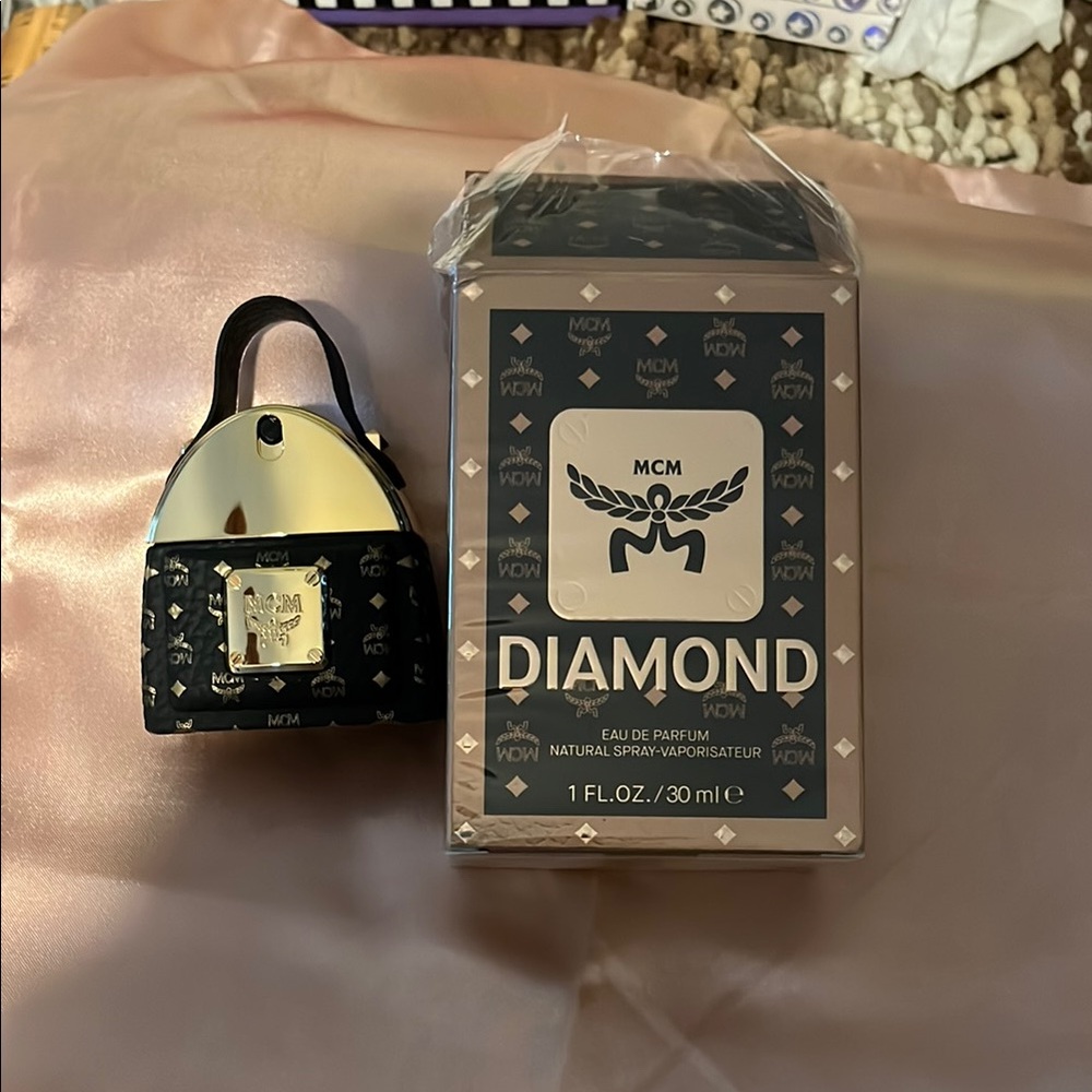 NIB MCM Diamond with Black and Gold Design and Box Unisex